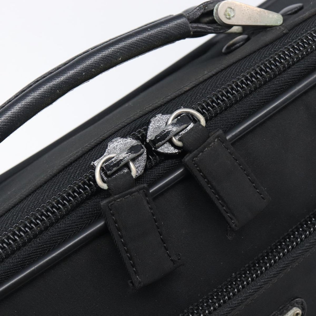 PRADA Business Bag Nylon 2way Black Silver Auth 208691A