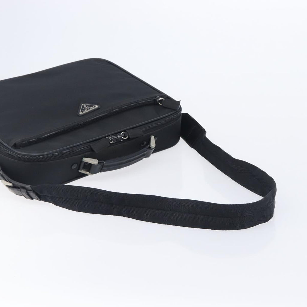 PRADA Business Bag Nylon 2way Black Silver Auth 208691A