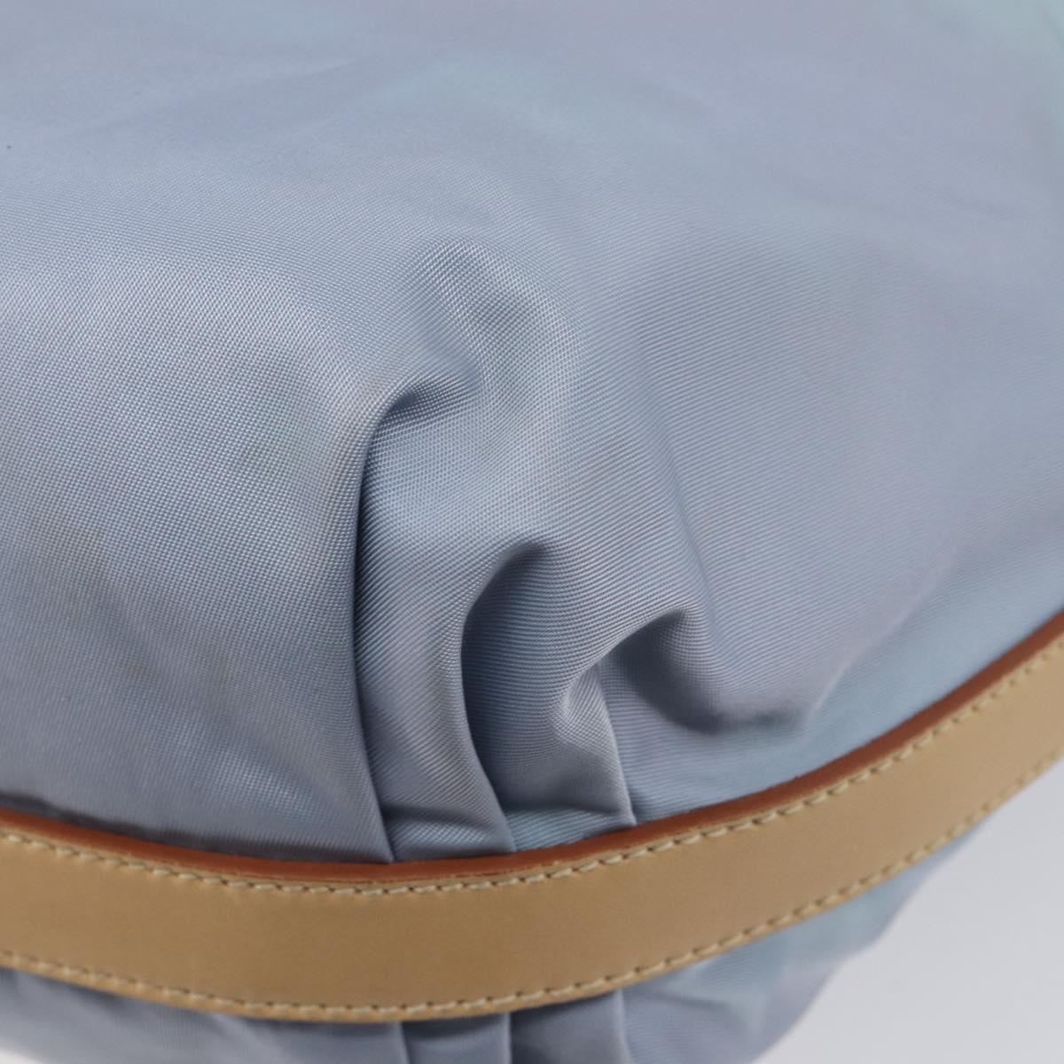 PRADA Shoulder Bag Nylon Light Blue Silver Auth 208746