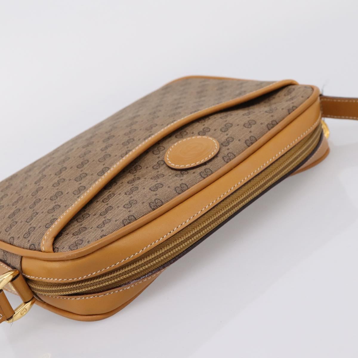 GUCCI Micro GG Shoulder Bag PVC Beige Gold Tone 007 56 0095 Auth 208844