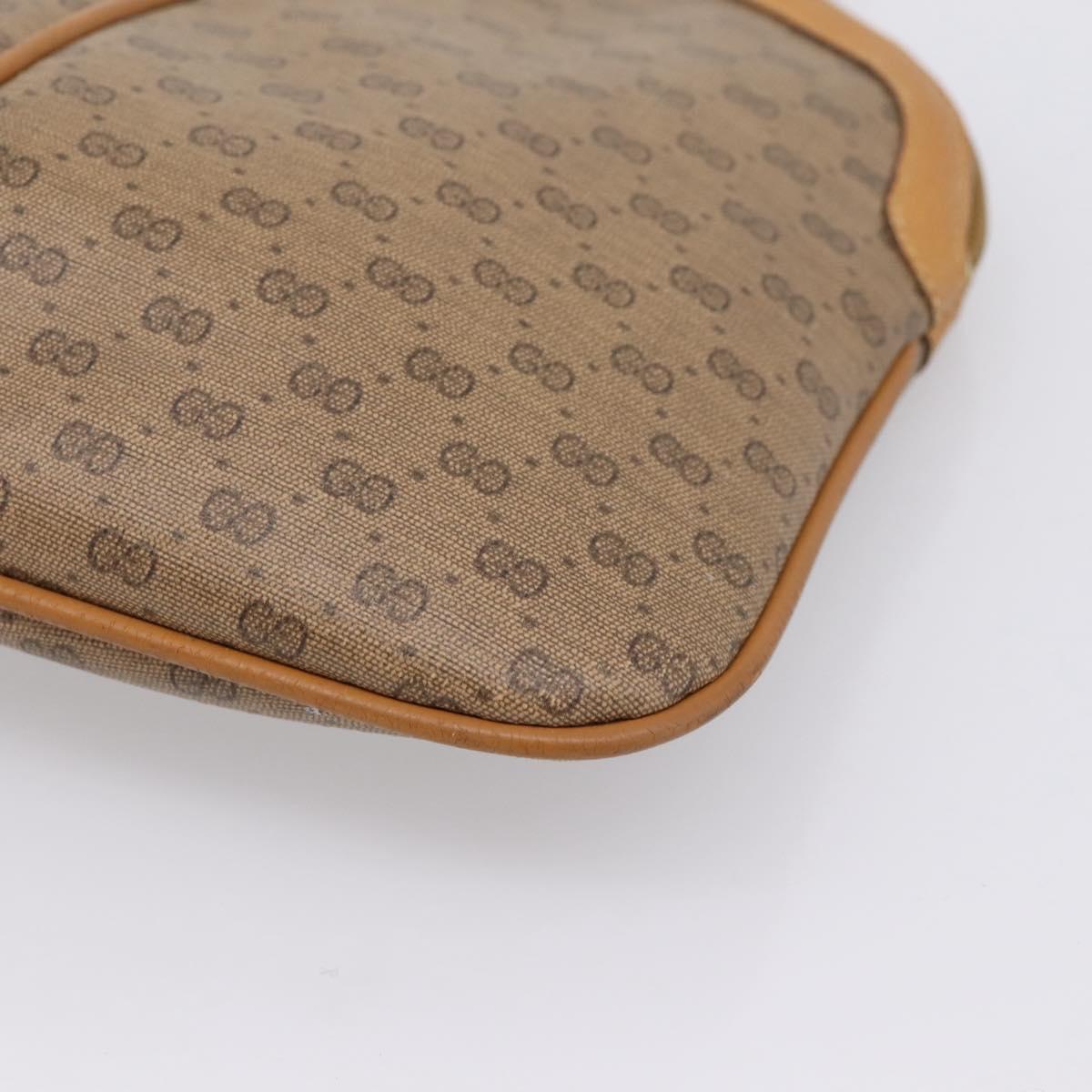 GUCCI Micro GG Web Sherry Line Shoulder Bag PVC Brown 904 02 047 Auth 209155