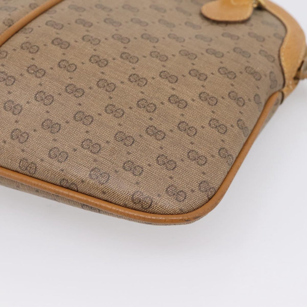 GUCCI Micro GG Web Sherry Line Shoulder Bag PVC Brown 904 02 047 Auth 209155