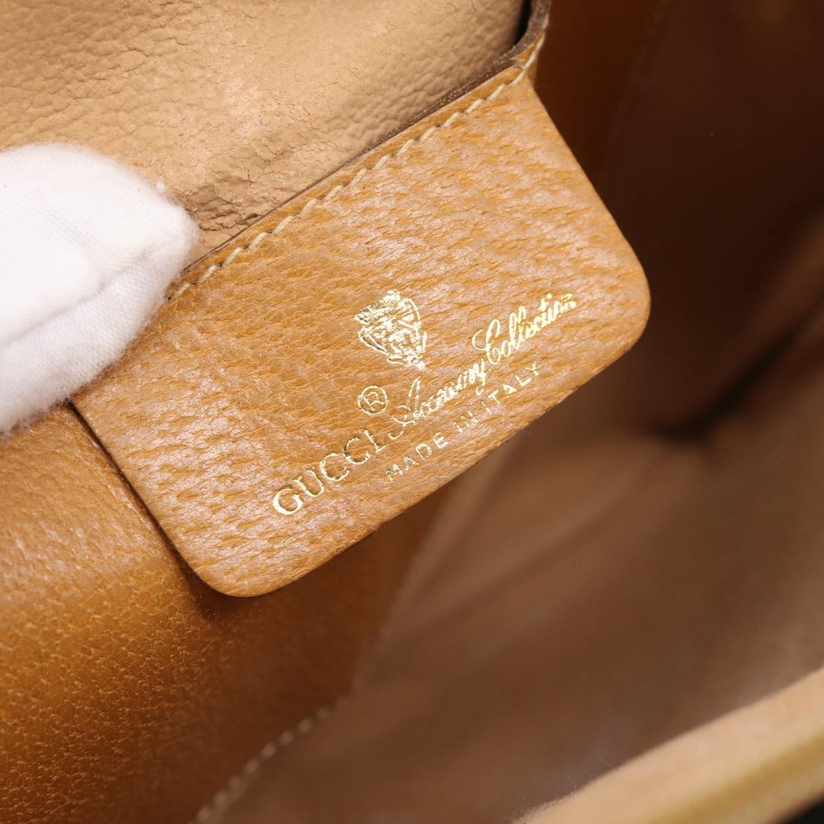 GUCCI Micro GG Web Sherry Line Shoulder Bag PVC Brown 904 02 047 Auth 209155