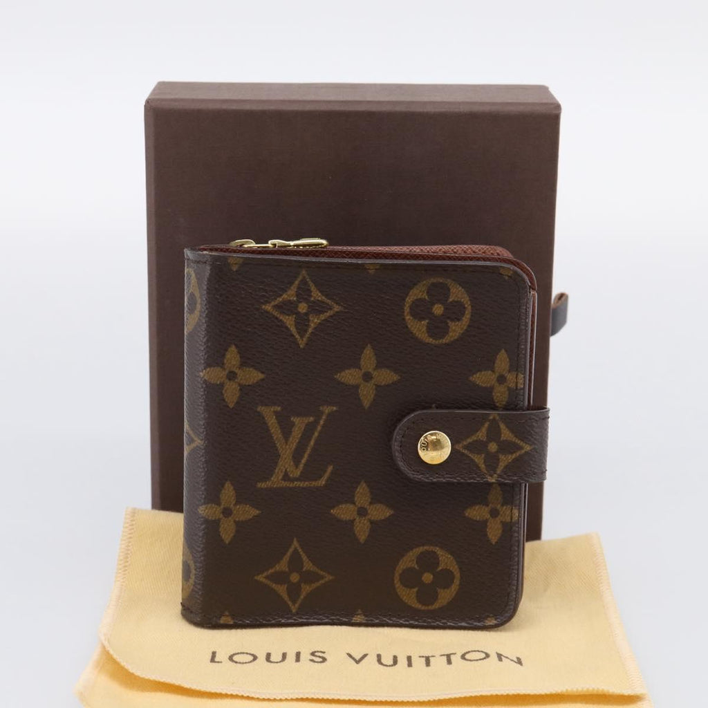 LOUIS VUITTON Monogram Compact Zip Wallet M61667 LV Auth 209378V