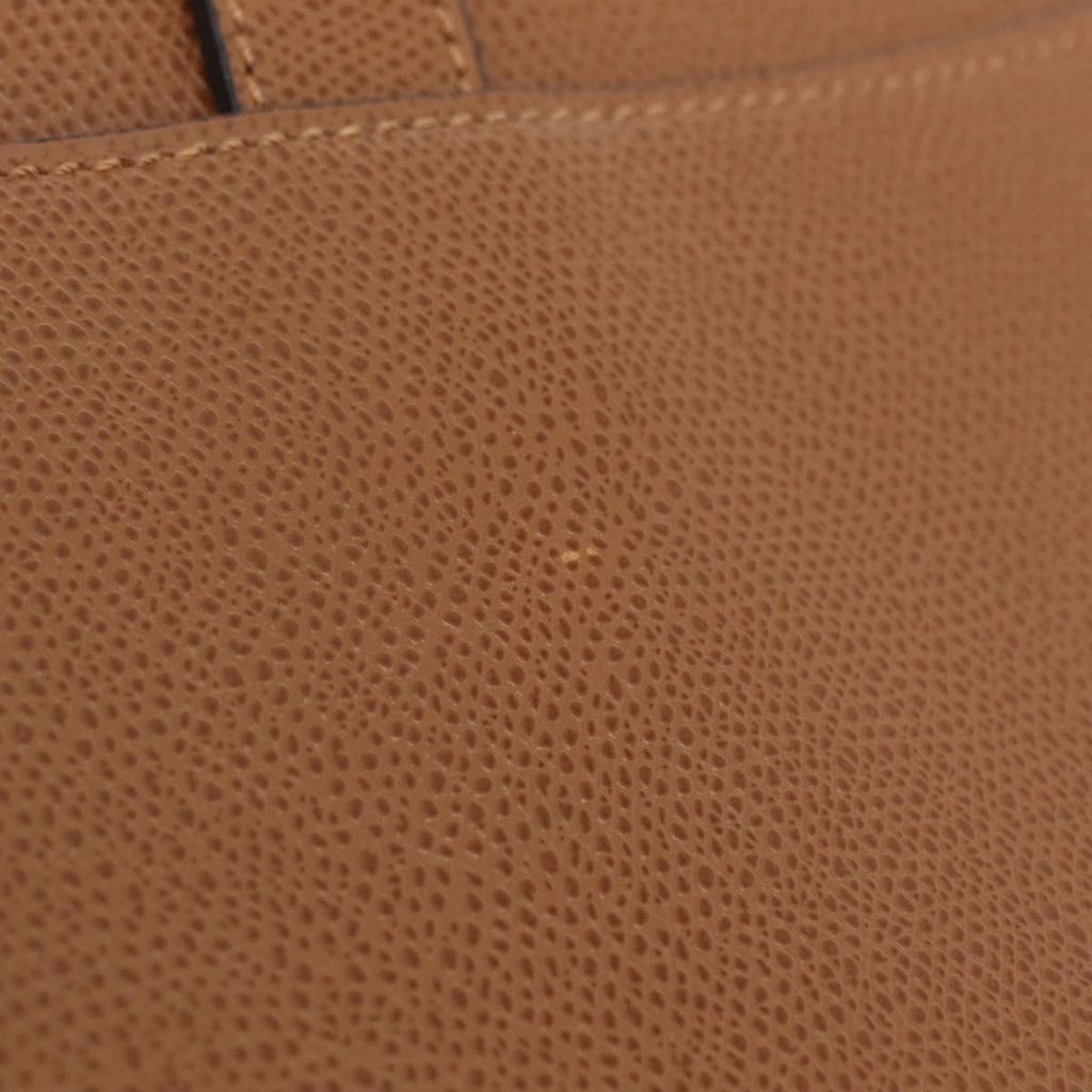 CELINE Hand Bag Leather 2way Brown Gold Auth 209392V
