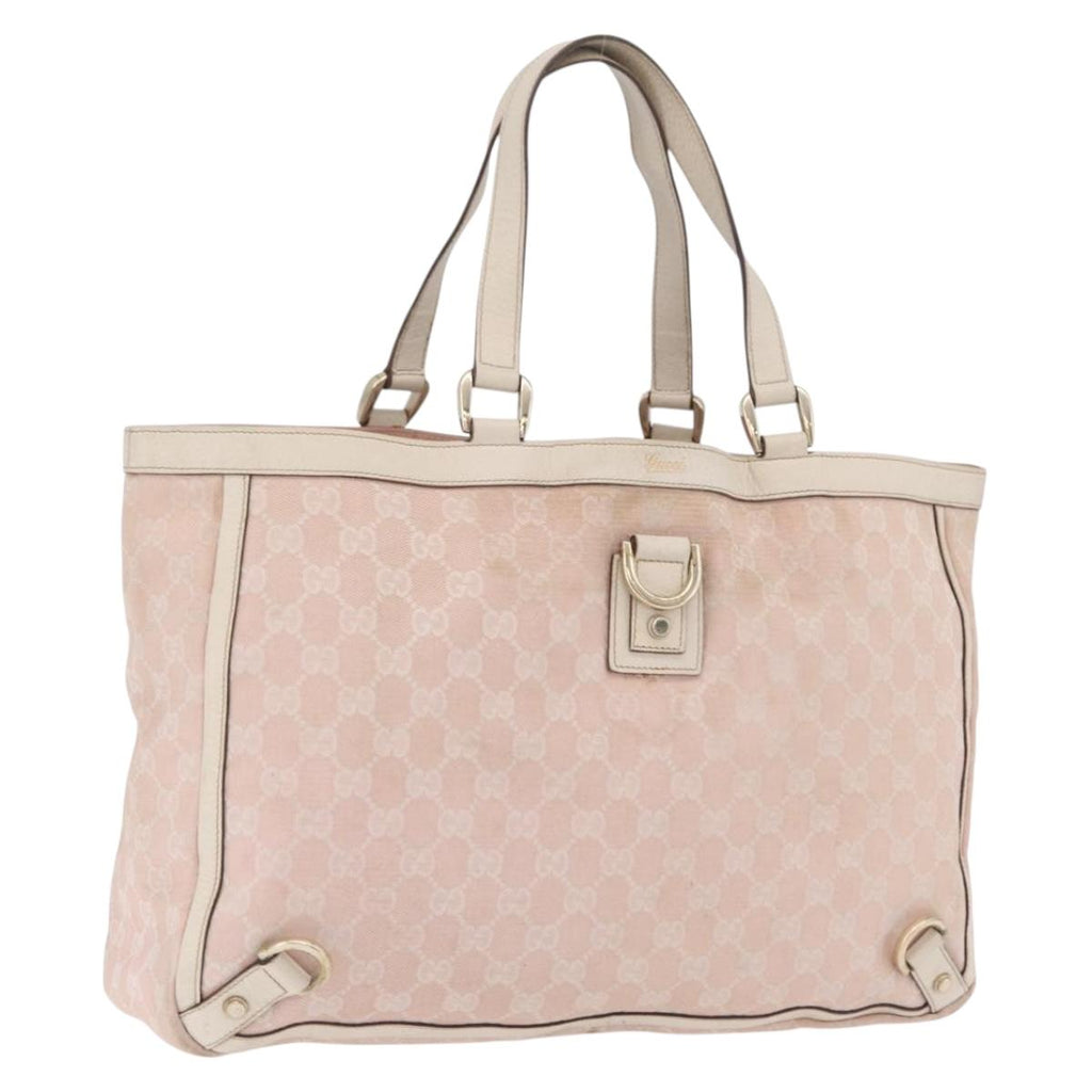 GUCCI GG Canvas Tote Bag Pink Gold 141472 Auth 209435