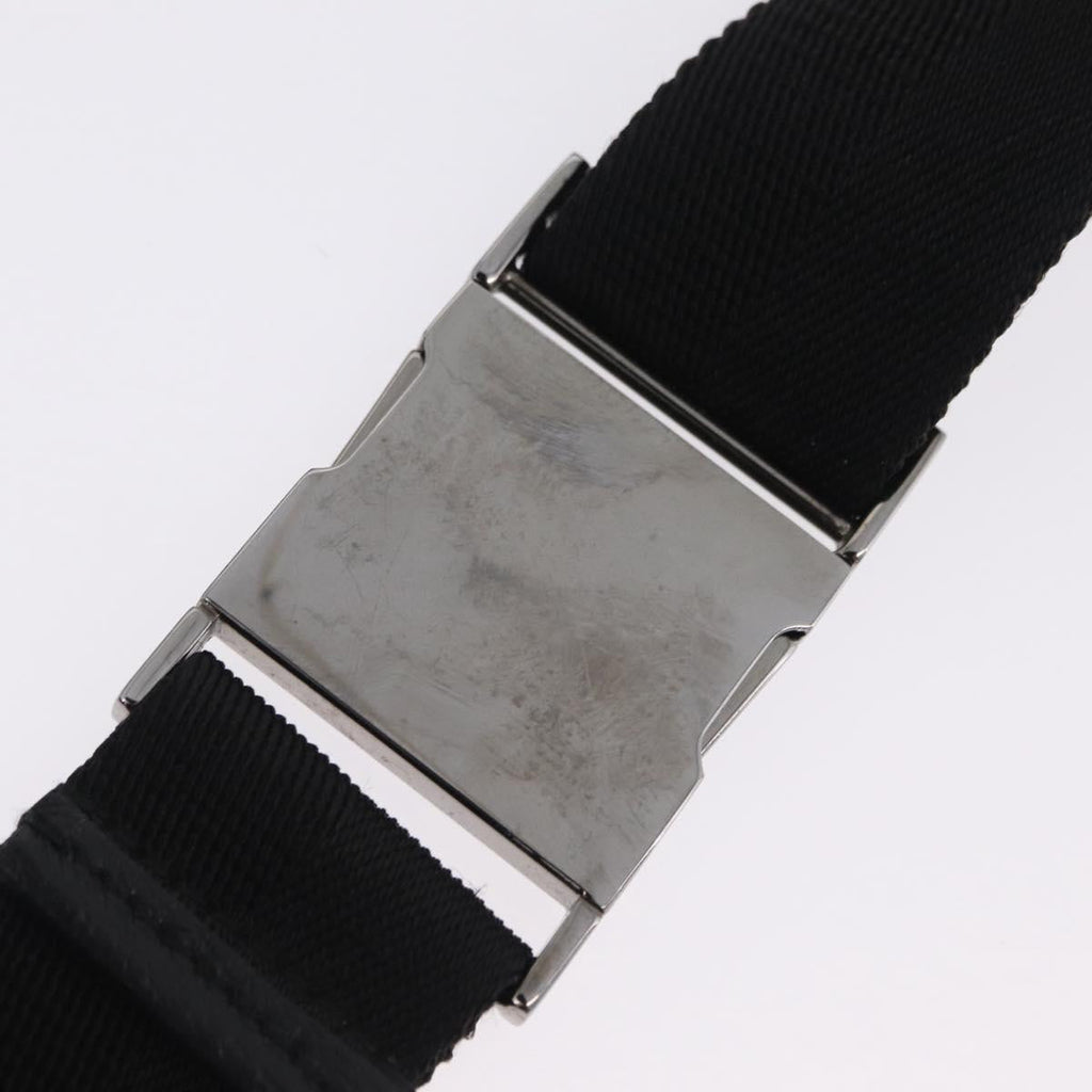 GUCCI GG Canvas Waist Bag Black Silver 131236 Auth 209592A