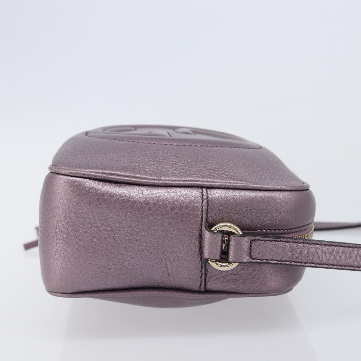GUCCI Soho Shoulder Bag Leather Pink Gold Tone 308364 Auth 209608A
