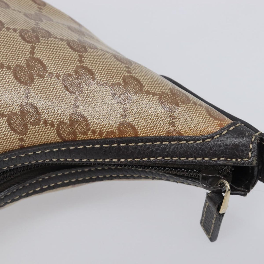 GUCCI GG Crystal Web Sherry Line Bag Coated Canvas Beige 293596 Auth 209851V