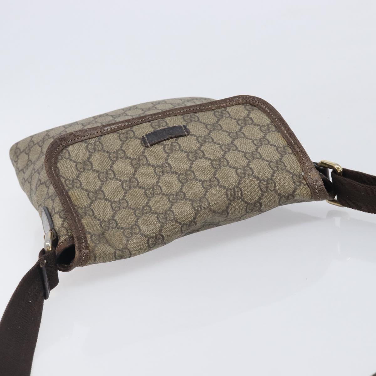 GUCCI GG Supreme Shoulder Bag PVC Beige Gold 223666 Auth 209864