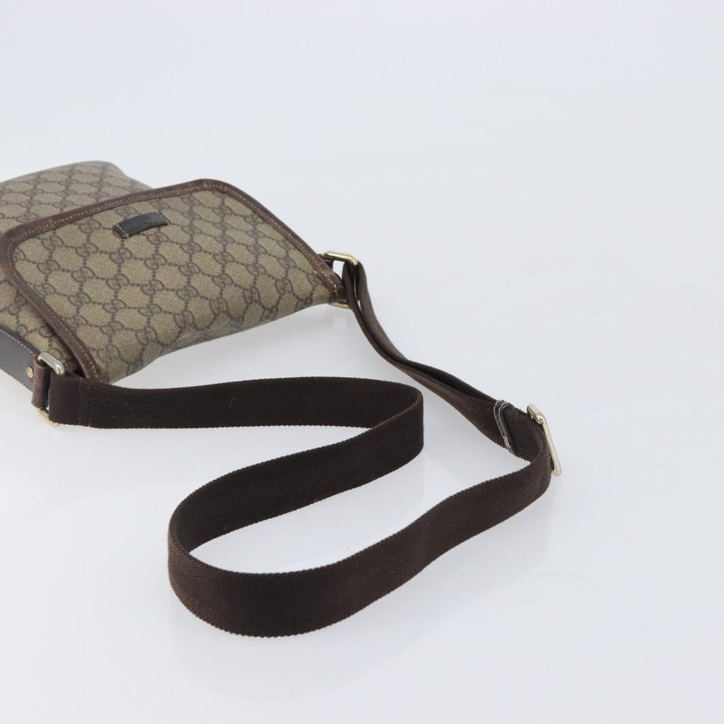 GUCCI GG Supreme Shoulder Bag PVC Beige Gold 223666 Auth 209864
