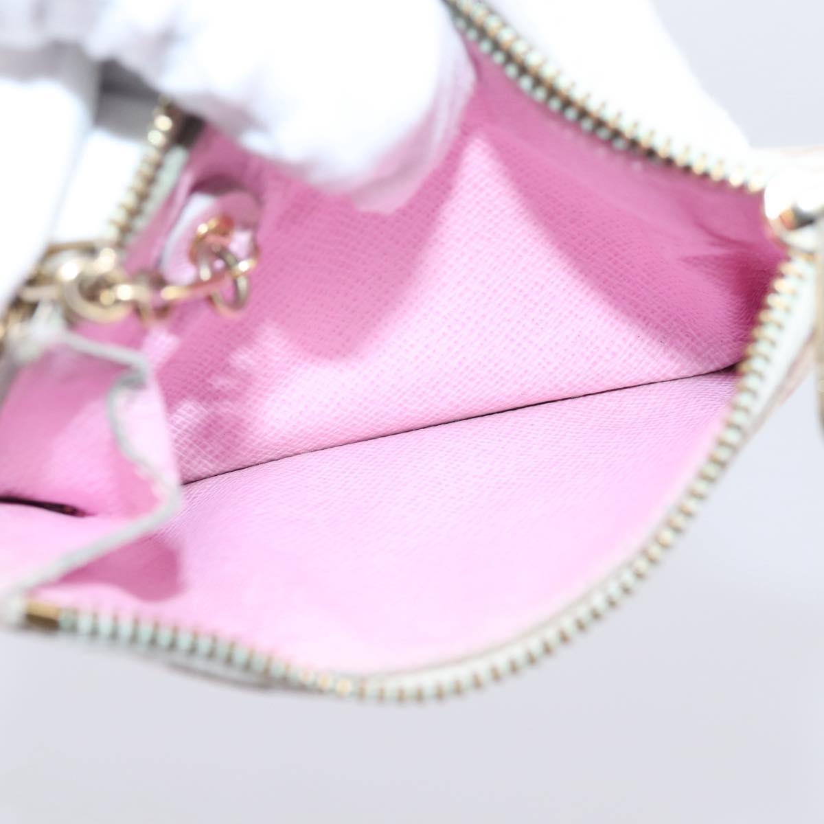 LOUIS VUITTON Multicolor Pochette ClesNM Coin Purse White M93734 LV Auth 209892