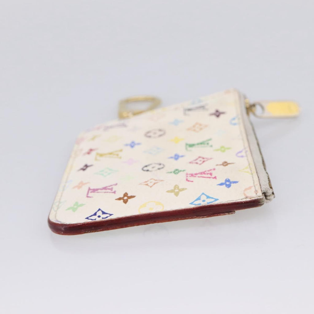 LOUIS VUITTON Multicolor Pochette ClesNM Coin Purse White M93734 LV Auth 209892