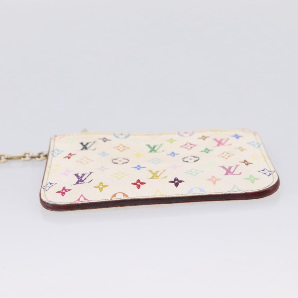 LOUIS VUITTON Multicolor Pochette ClesNM Coin Purse White M93734 LV Auth 209892