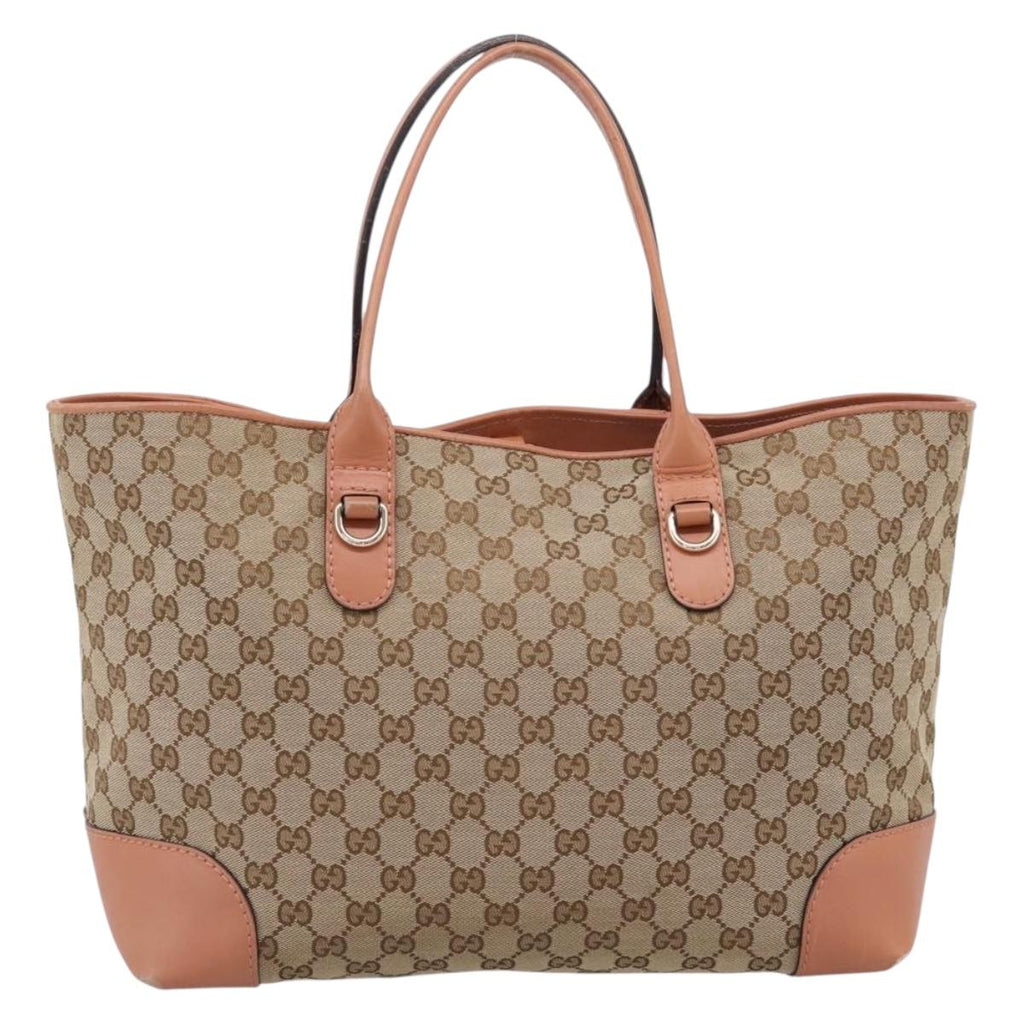 GUCCI GG Canvas Tote Bag Beige Gold 269956 Auth 209910