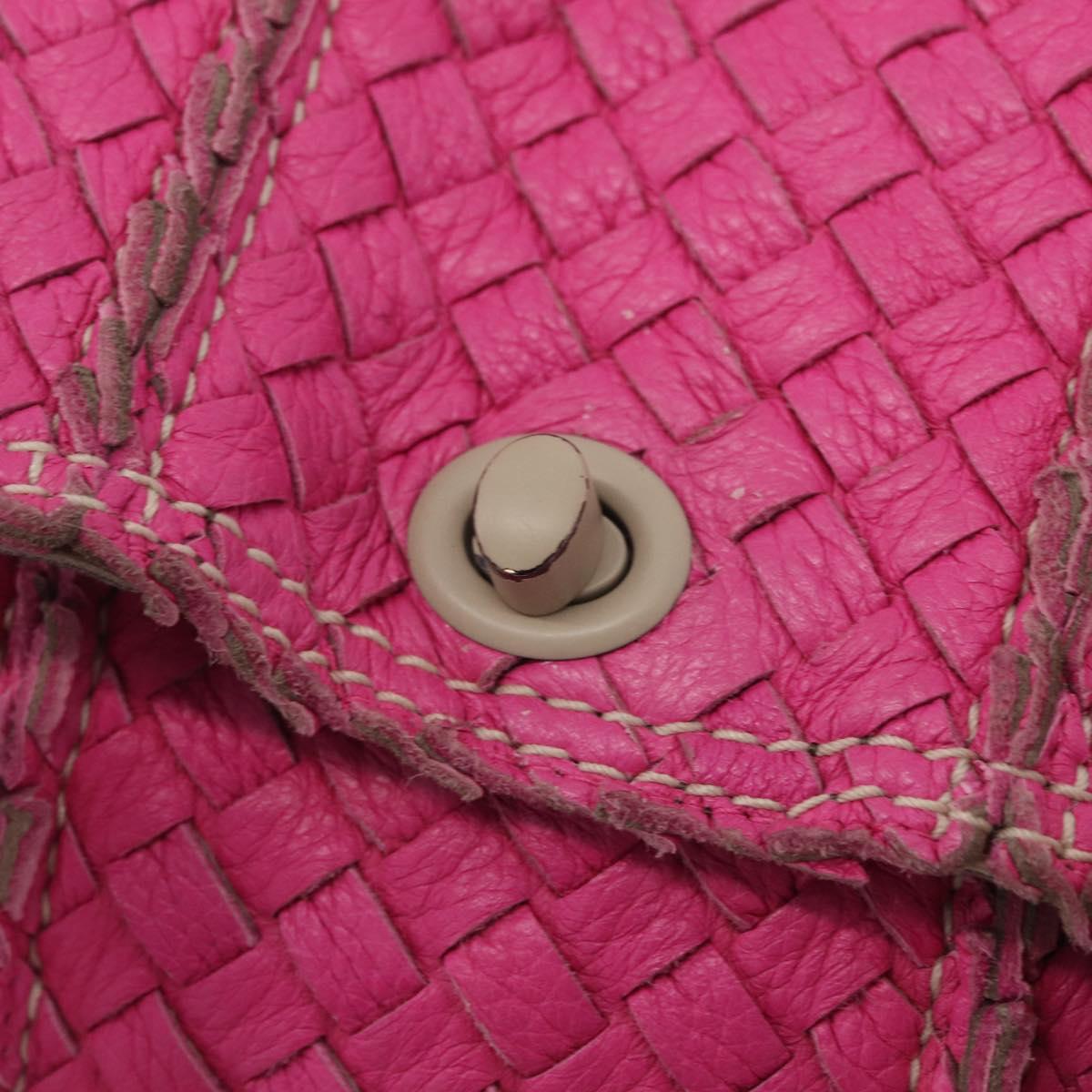 Bottega Veneta INTRECCIATO Hand Bag Leather 2way Pink Auth 210001A