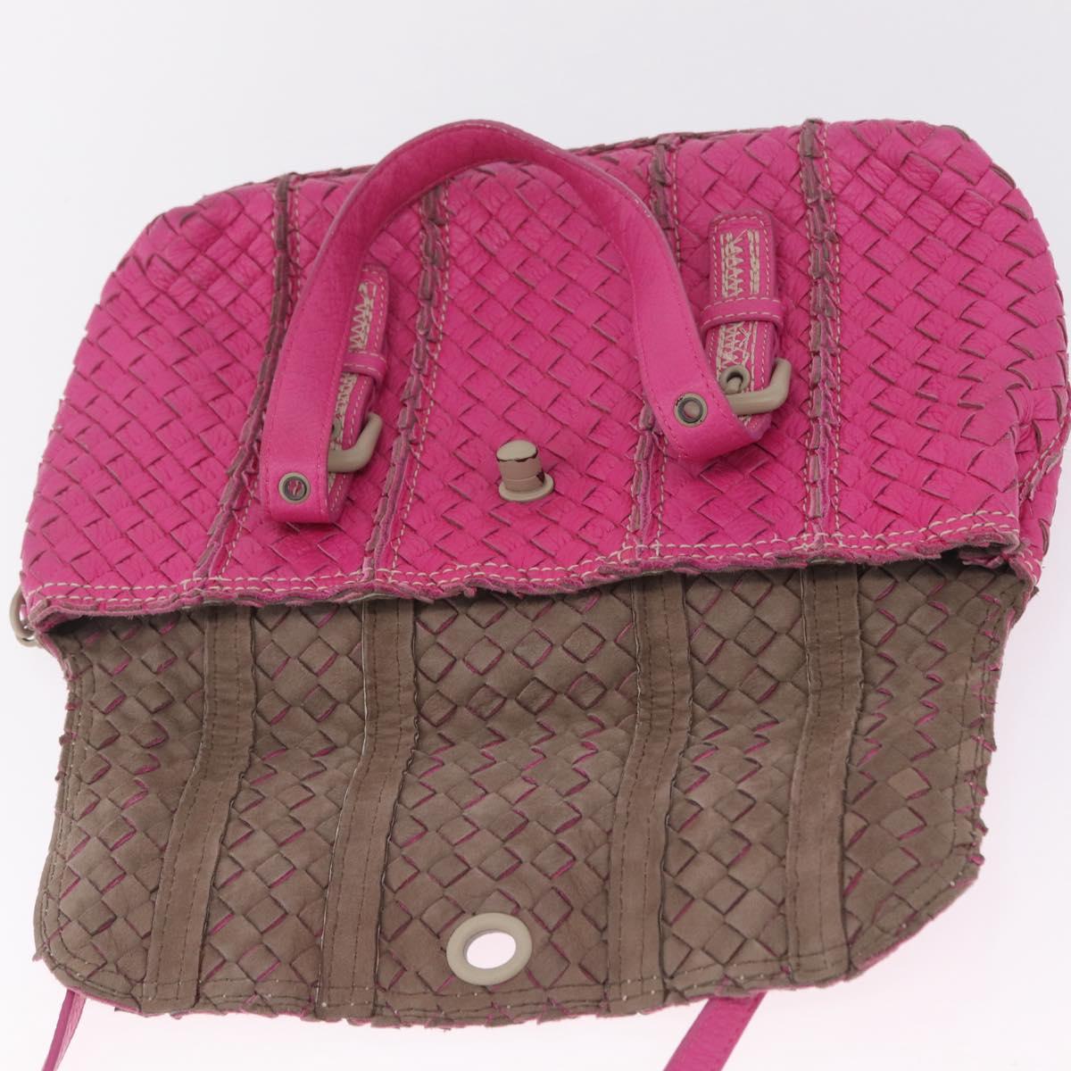 Bottega Veneta INTRECCIATO Hand Bag Leather 2way Pink Auth 210001A
