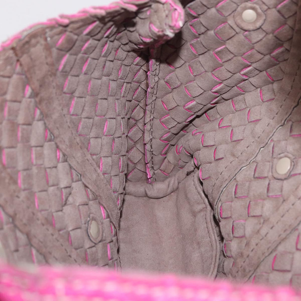 Bottega Veneta INTRECCIATO Hand Bag Leather 2way Pink Auth 210001A