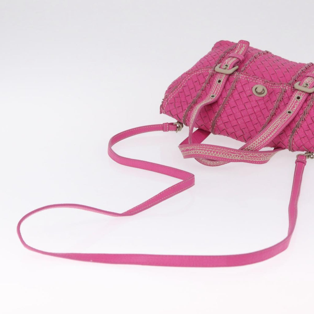 Bottega Veneta INTRECCIATO Hand Bag Leather 2way Pink Auth 210001A