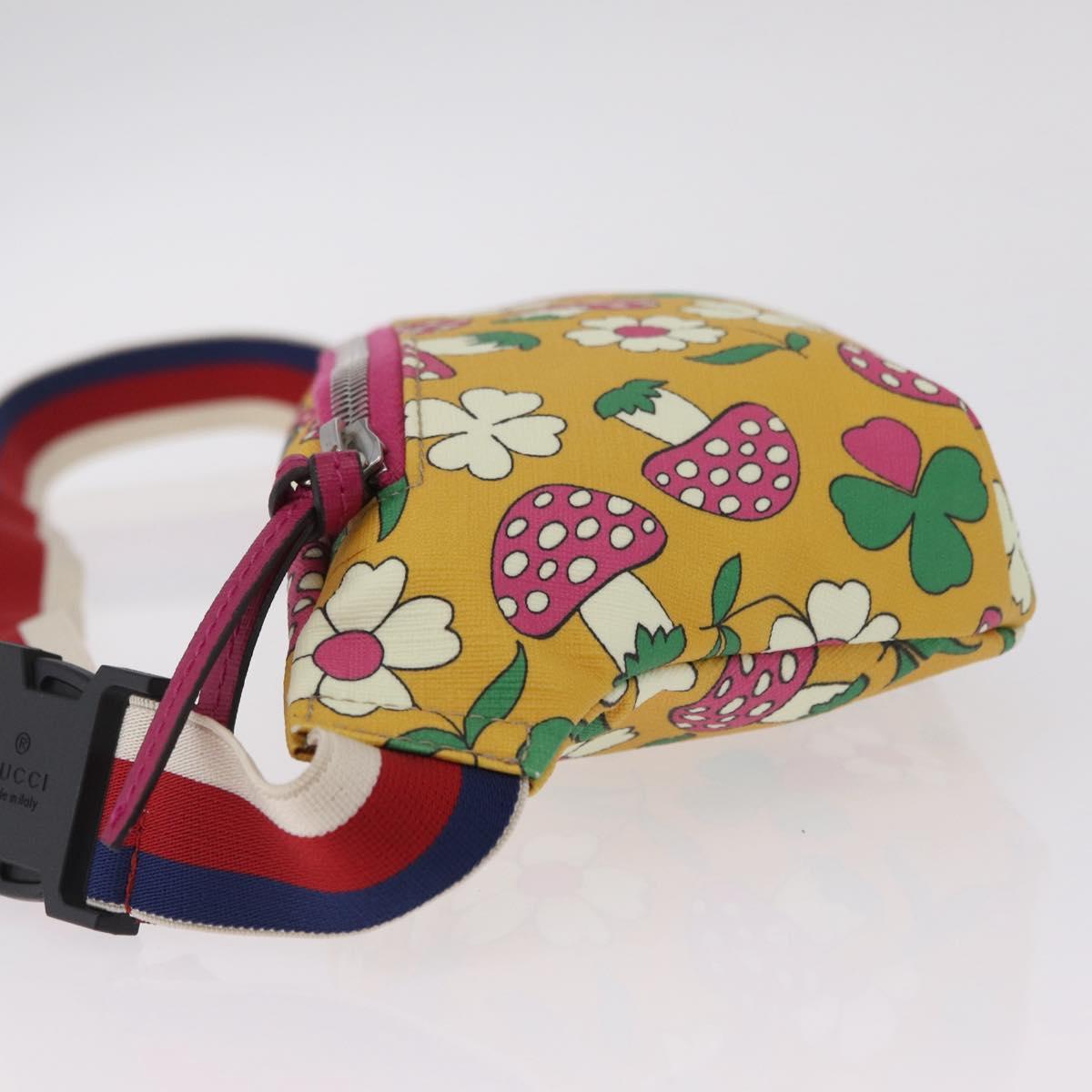 GUCCI Children's Body Bag PVC Yellow Silver 502095 Auth 210005M