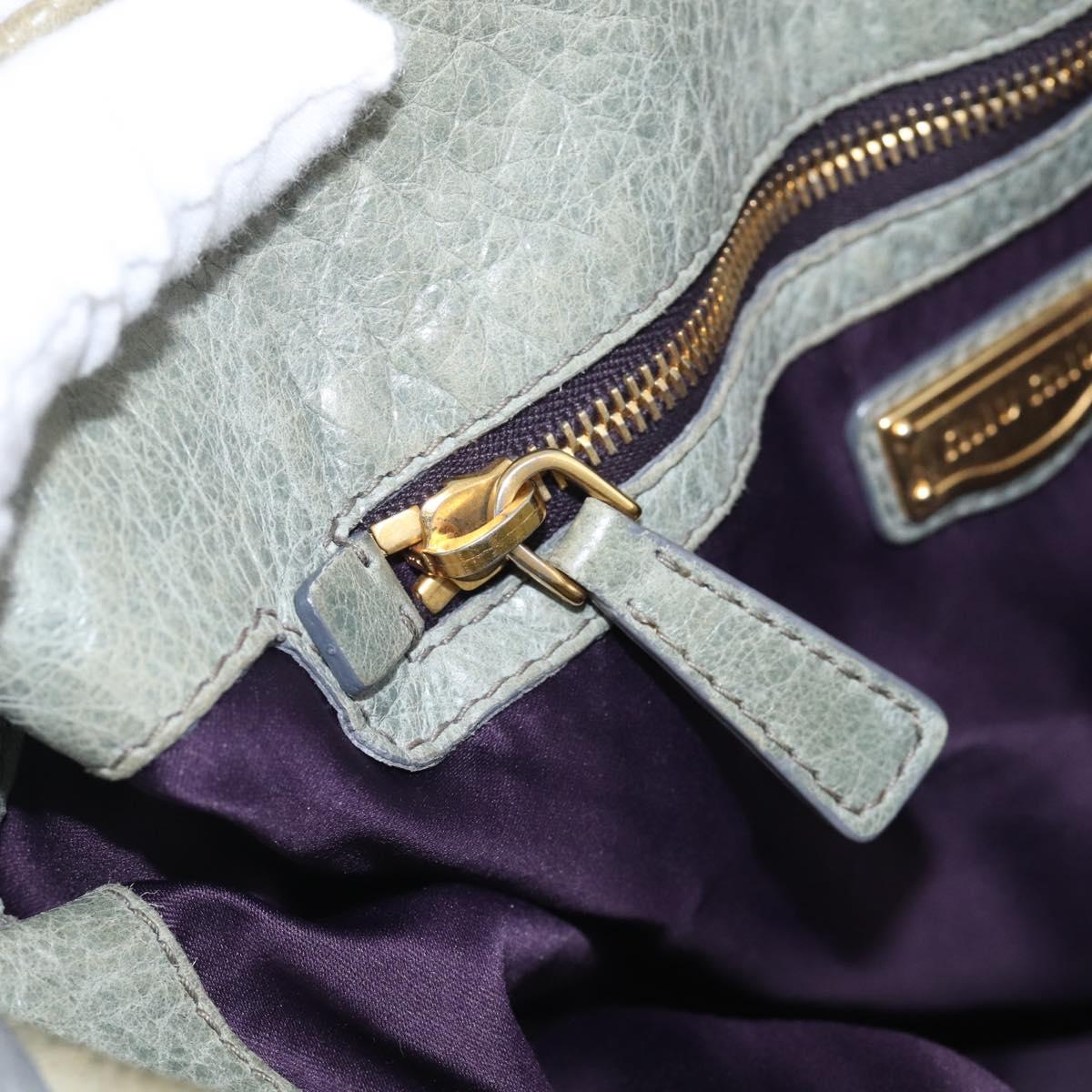 Miu Miu Shoulder Bag Vitellolux 2way Light Blue Gold Auth 210007A