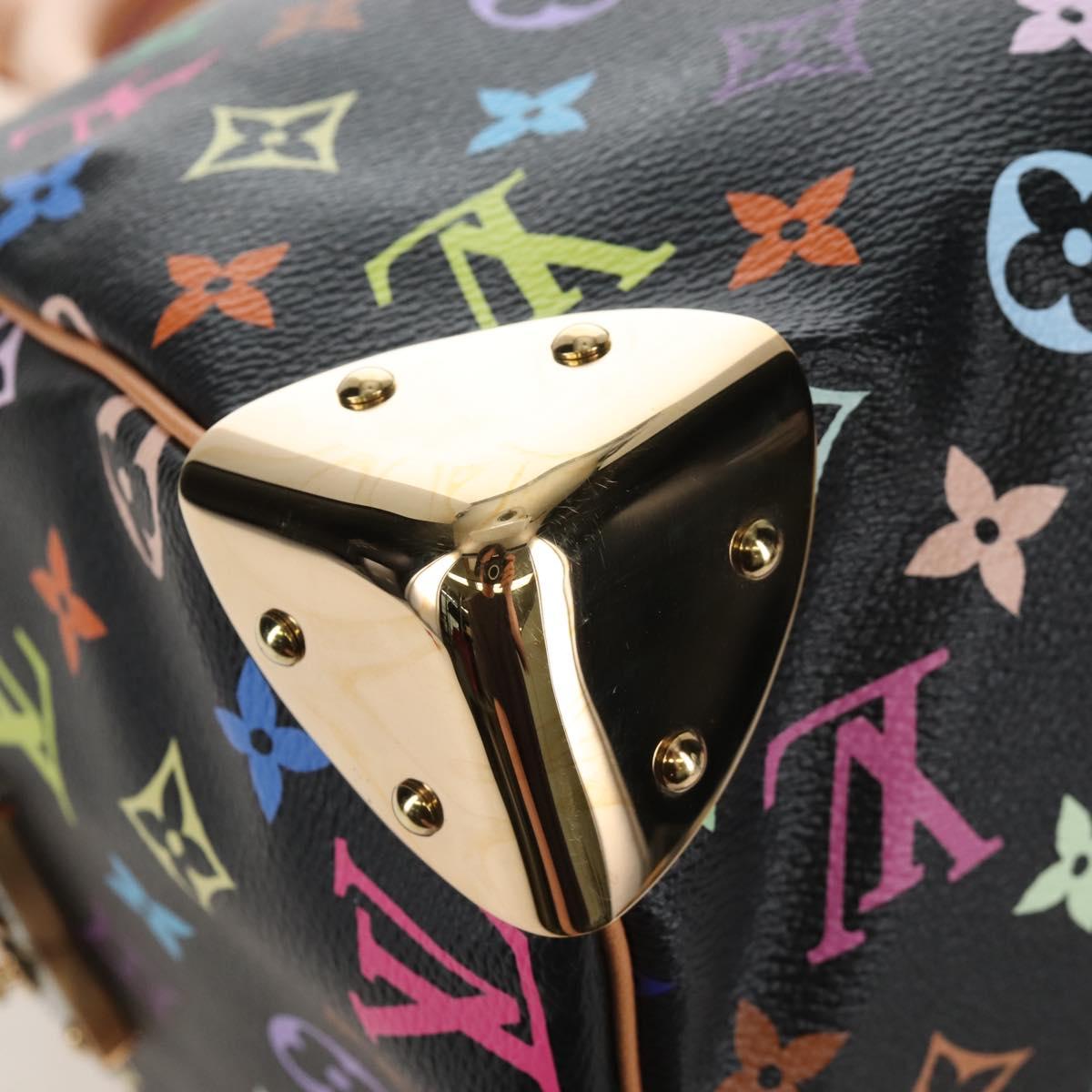 LOUIS VUITTON Monogram Multicolor Speedy 30 Hand Bag Black M92642 Auth 210029SM