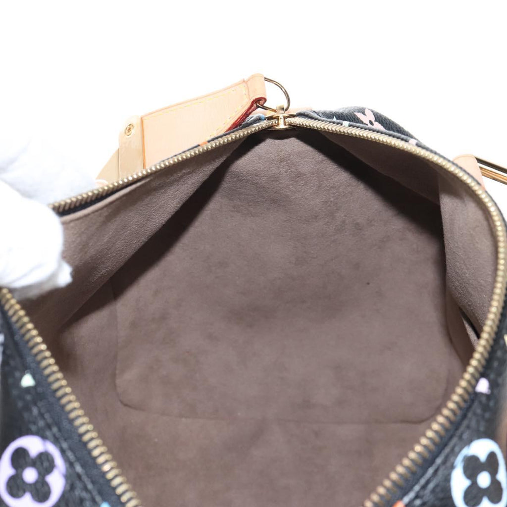 LOUIS VUITTON Monogram Multicolor Speedy 30 Hand Bag Black M92642 Auth 210029SM