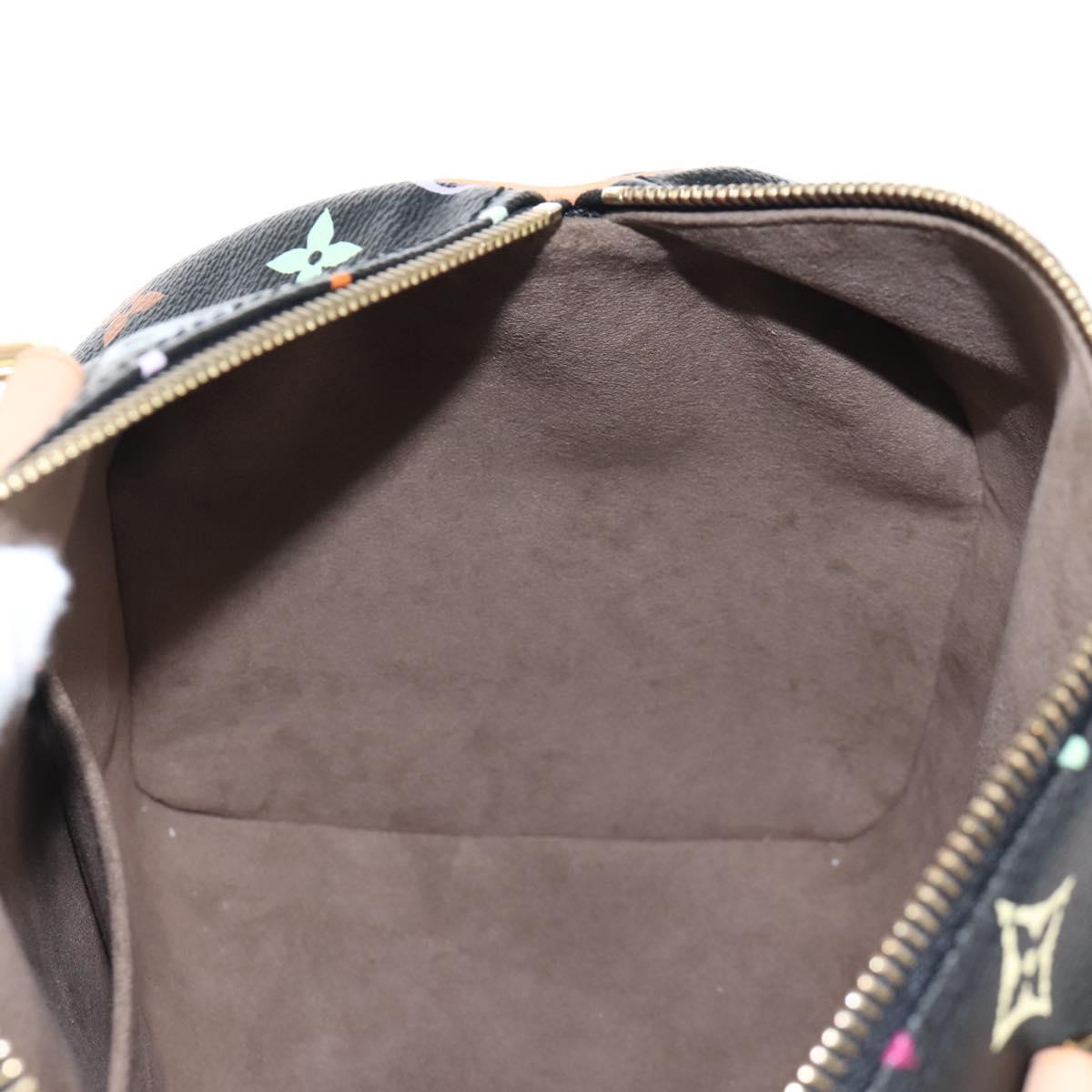 LOUIS VUITTON Monogram Multicolor Speedy 30 Hand Bag Black M92642 Auth 210029SM