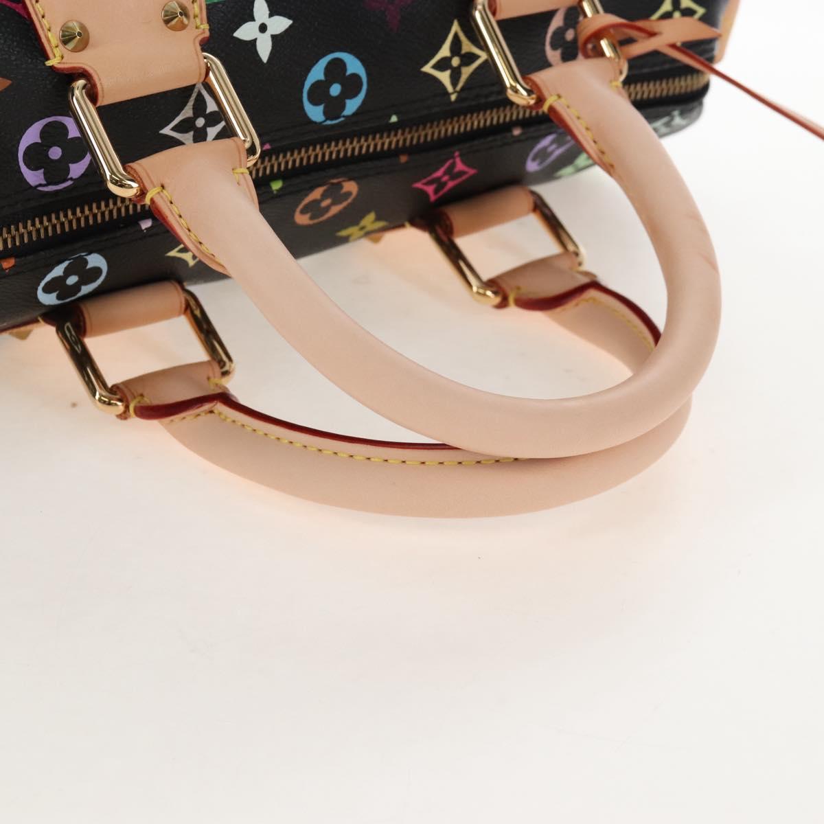 LOUIS VUITTON Monogram Multicolor Speedy 30 Hand Bag Black M92642 Auth 210029SM