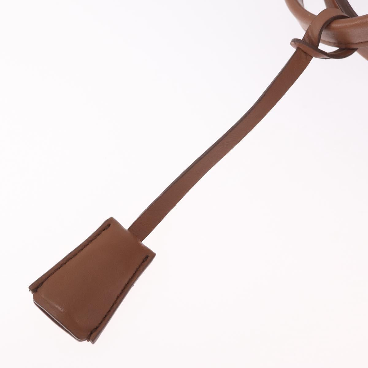 Salvatore Ferragamo Gancini Hand Bag Leather 2way Brown Gold Auth 210044V