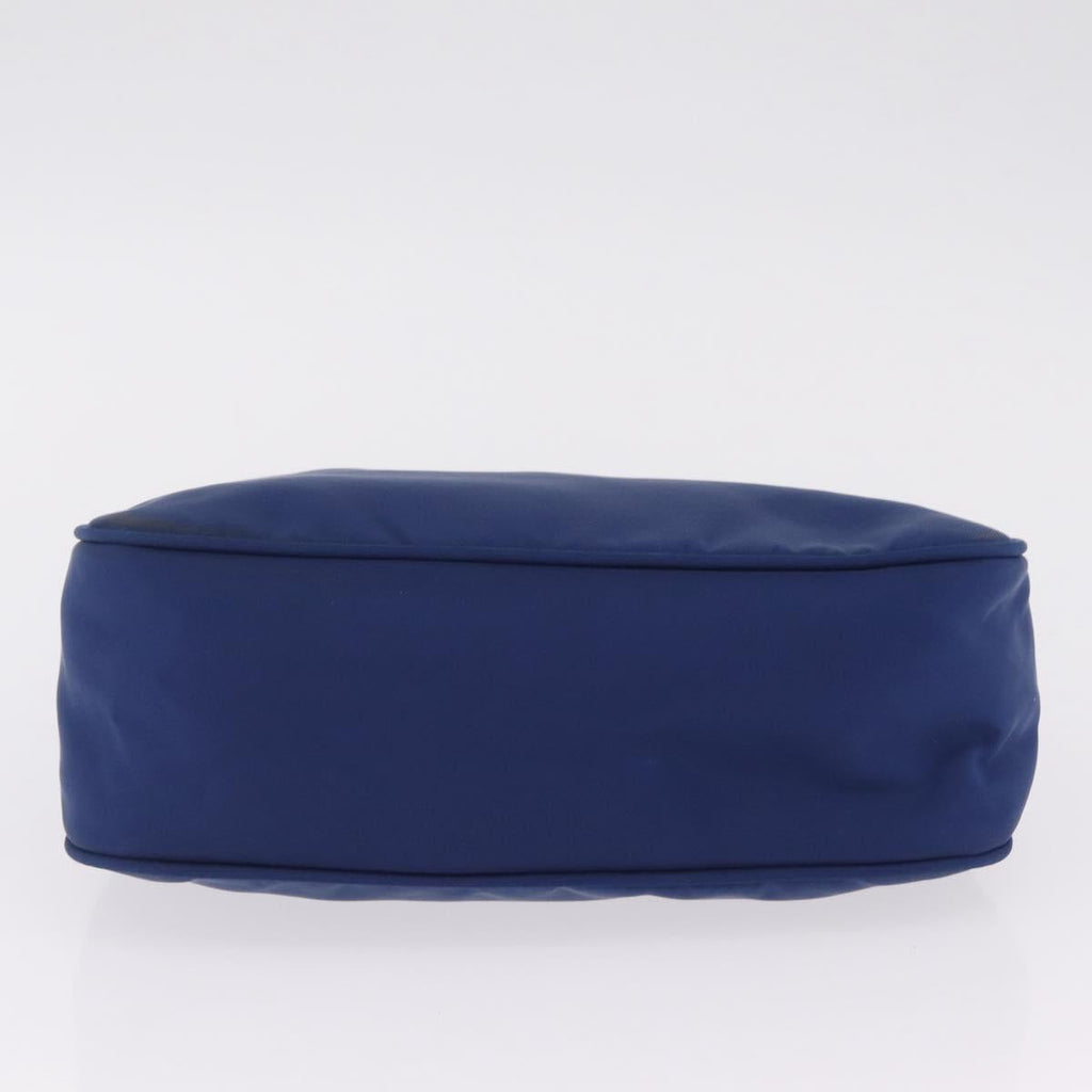 PRADA Hand Pouch Hand Bag Nylon Blue Silver Auth 210051A