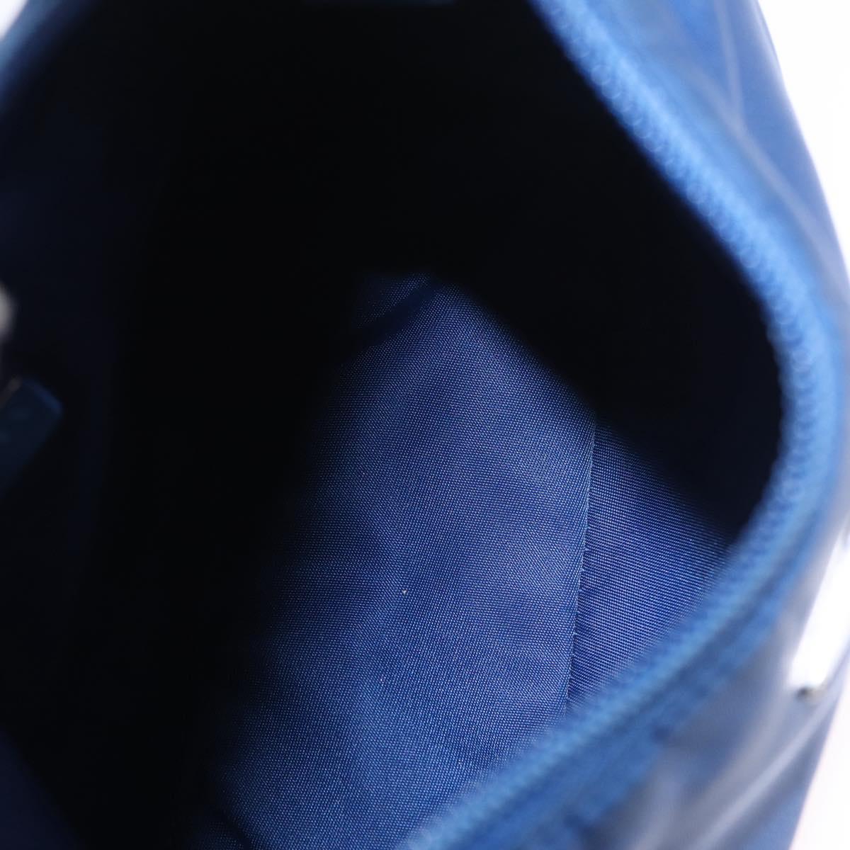 PRADA Hand Pouch Hand Bag Nylon Blue Silver Auth 210051A