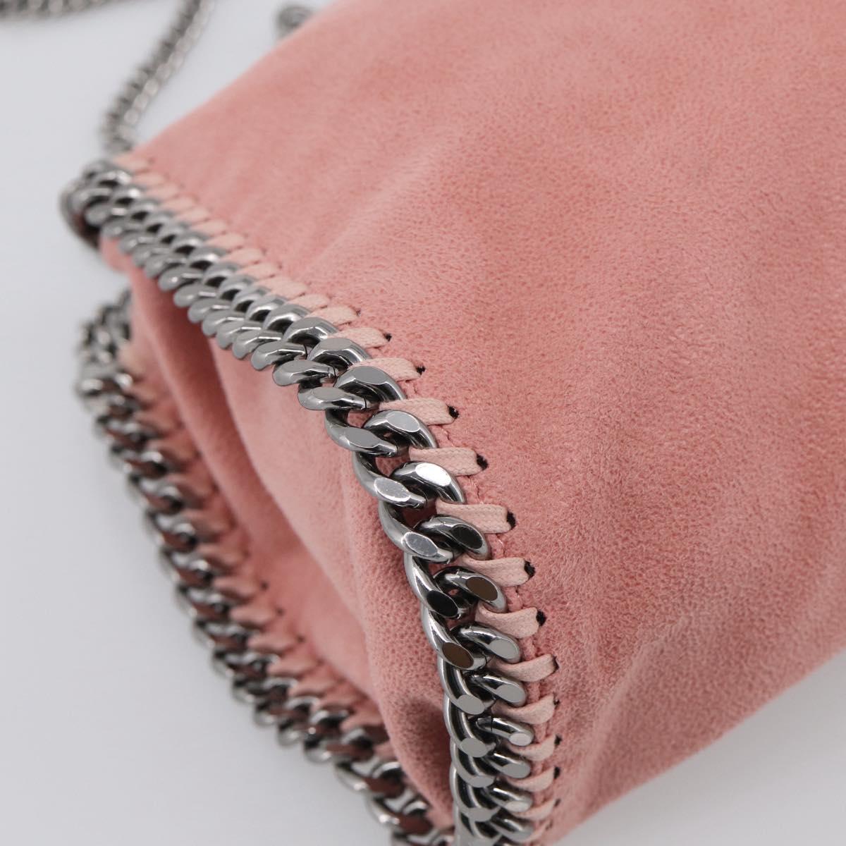 Stella McCartney Chain Falabella Bag Polyester Pink Silver 371223 Auth 210065A