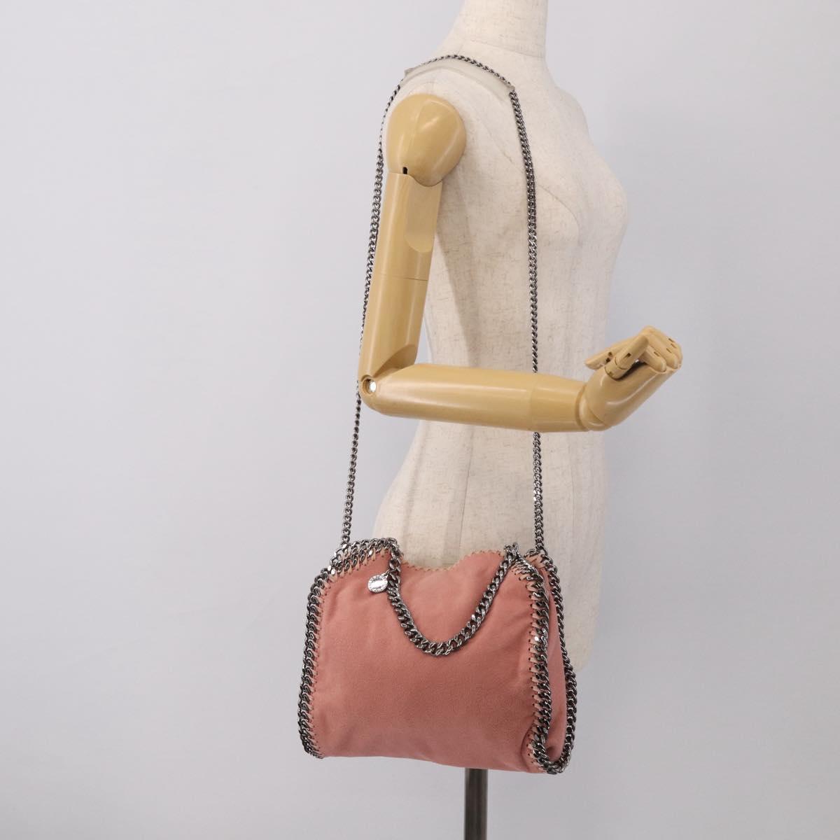Stella McCartney Chain Falabella Bag Polyester Pink Silver 371223 Auth 210065A