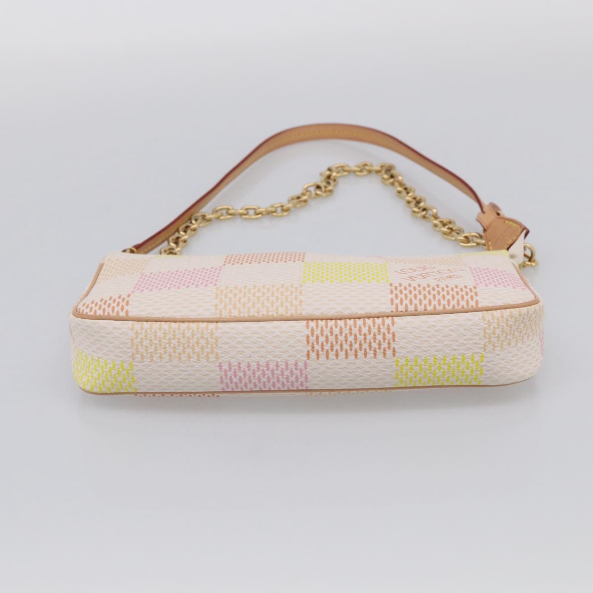 LOUIS VUITTON Damier Licious Pochette Pouch Peach N40642 LV Auth 210081SM