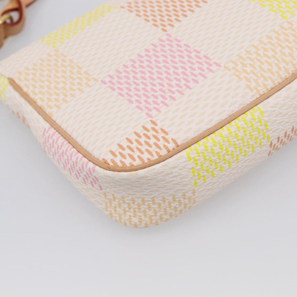 LOUIS VUITTON Damier Licious Pochette Pouch Peach N40642 LV Auth 210081SM