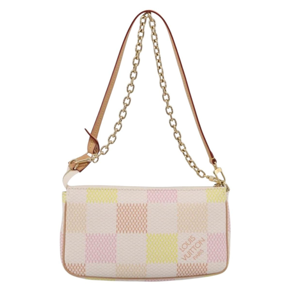 LOUIS VUITTON Damier Licious Pochette Pouch Peach N40642 LV Auth 210081SM