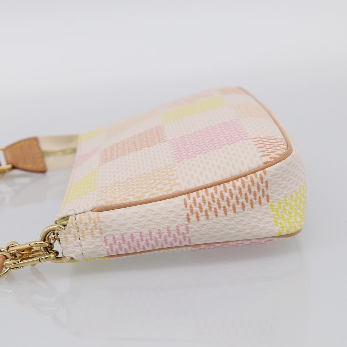 LOUIS VUITTON Damier Licious Pochette Pouch Peach N40642 LV Auth 210081SM