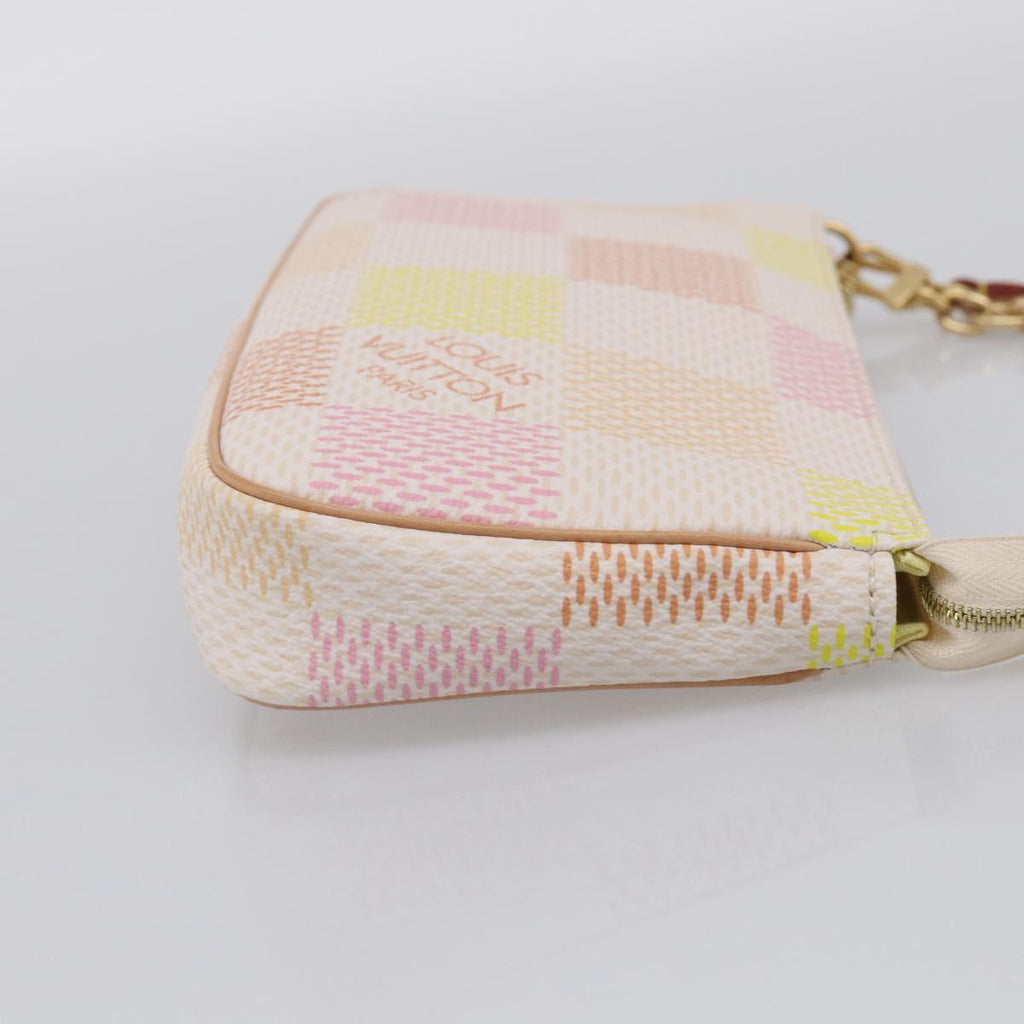 LOUIS VUITTON Damier Licious Pochette Pouch Peach N40642 LV Auth 210081SM