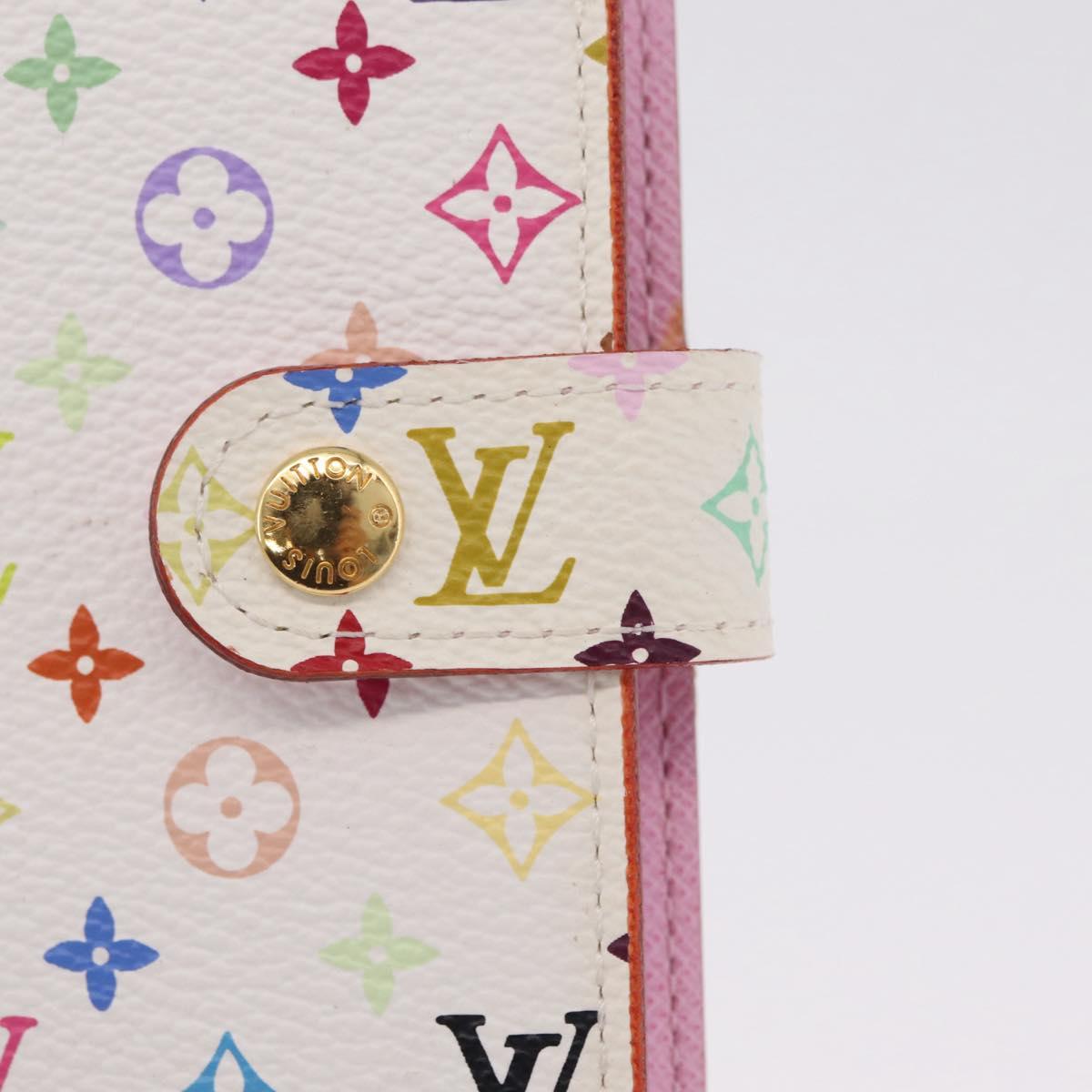 LOUIS VUITTON Monogram Multicolor Agenda PM Day White R21074 LV Auth 210095M