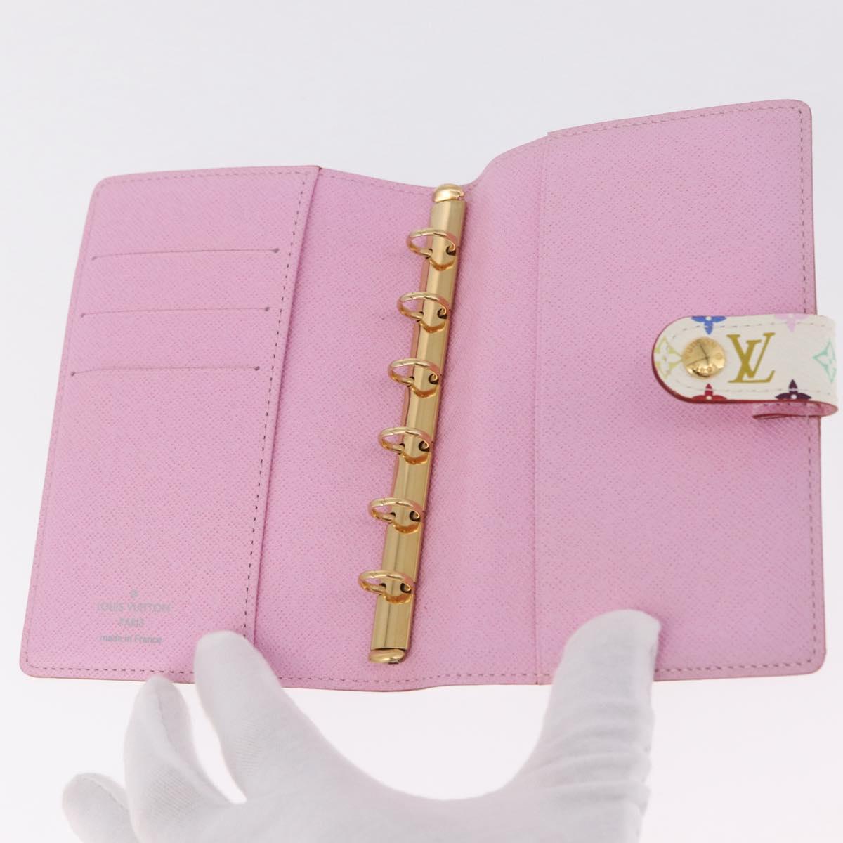LOUIS VUITTON Monogram Multicolor Agenda PM Day White R21074 LV Auth 210095M