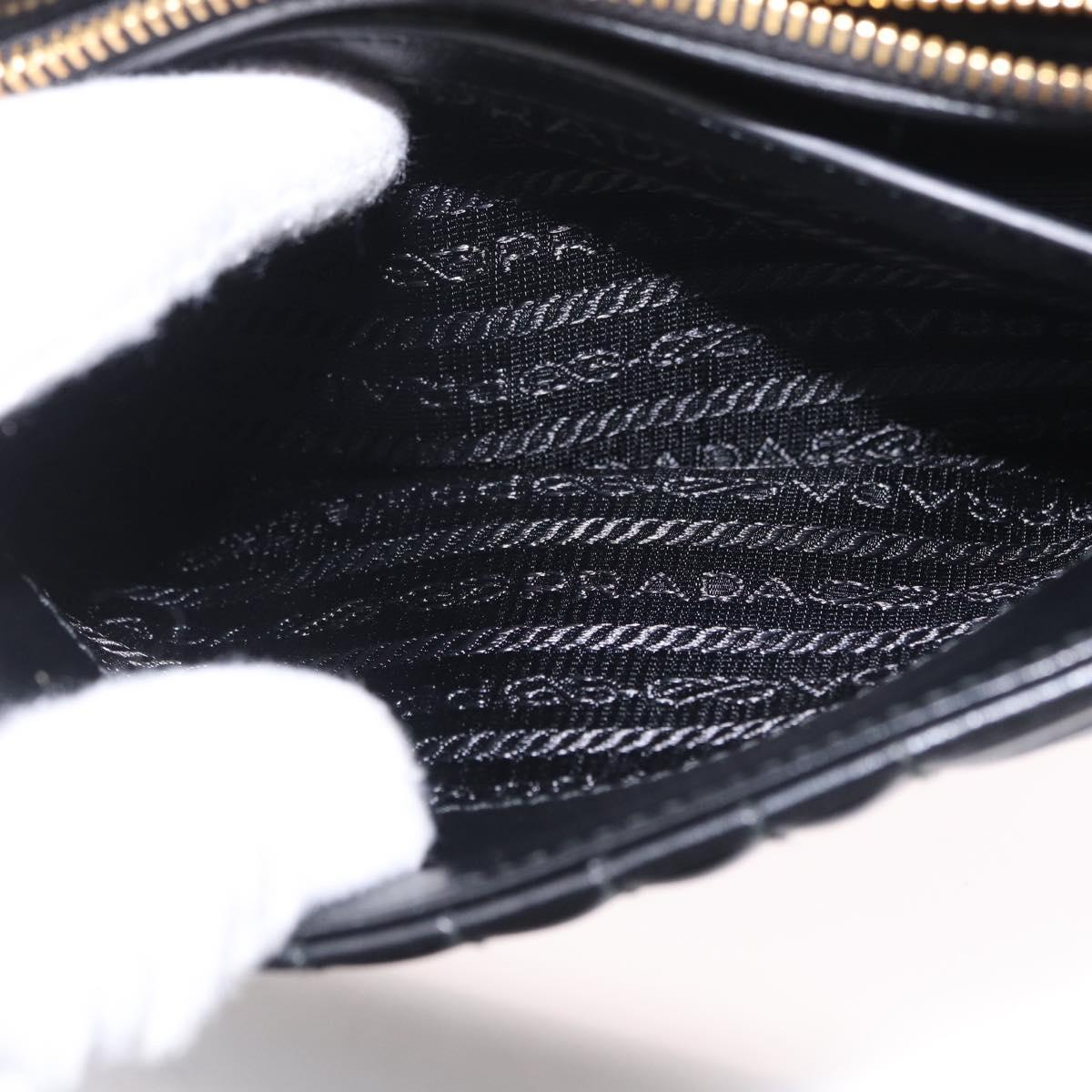 PRADA Chain Shoulder Bag Leather Black Gold Auth 210161SM