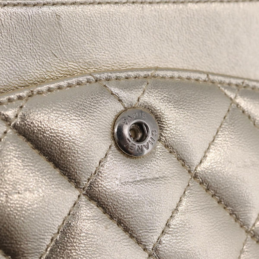 CHANEL Matelasse25 Chain Shoulder Bag Lamb Skin Mocha Gold CC Auth 210187SM