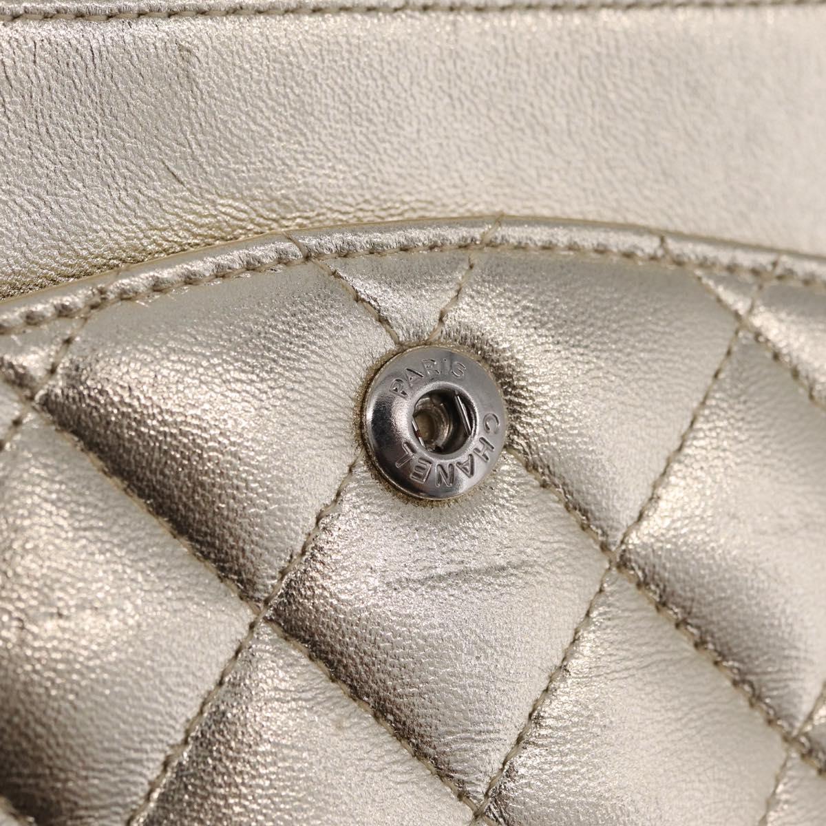 CHANEL Matelasse25 Chain Shoulder Bag Lamb Skin Mocha Gold CC Auth 210187SM
