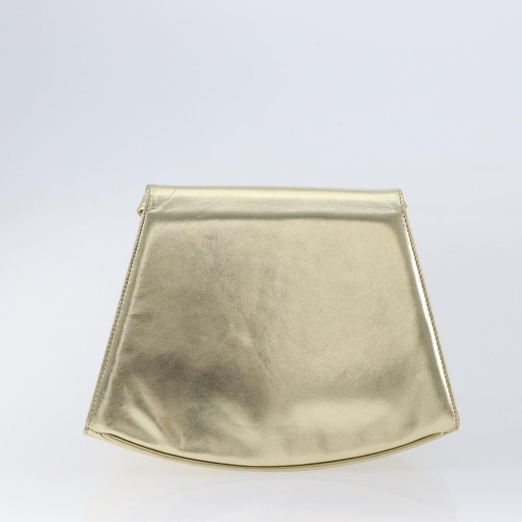 Salvatore Ferragamo Shoulder Bag Leather Gold Auth 210225