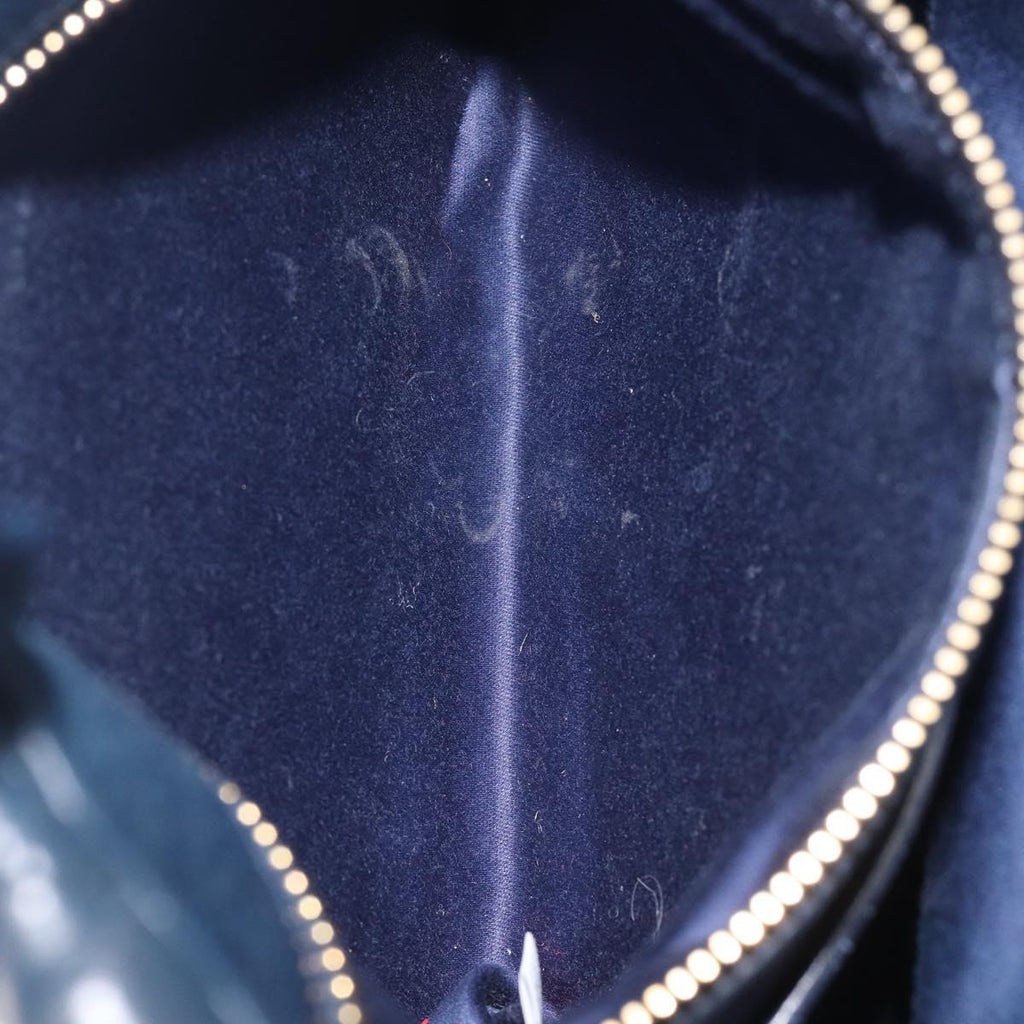 Miu Miu Hand Bag Vitellolux 2way Navy Gold Auth 210235A