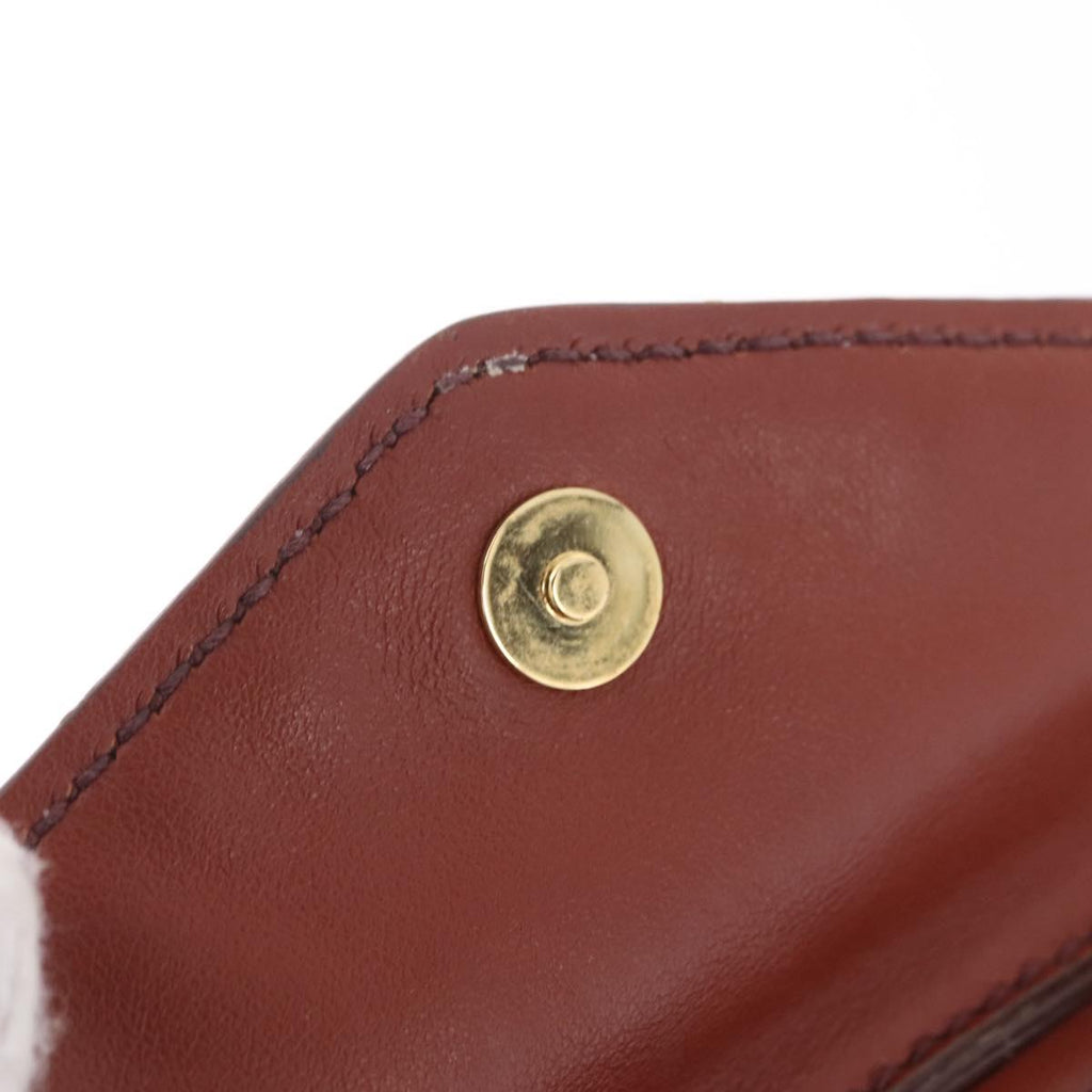 Miu Miu Chain Shoulder Bag Leather Brown Gold Auth 210262A