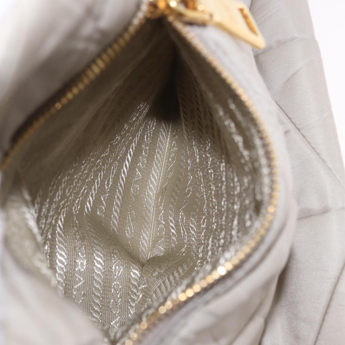 PRADA Chain Tote Bag Nylon Ivory Gold Auth 210277V
