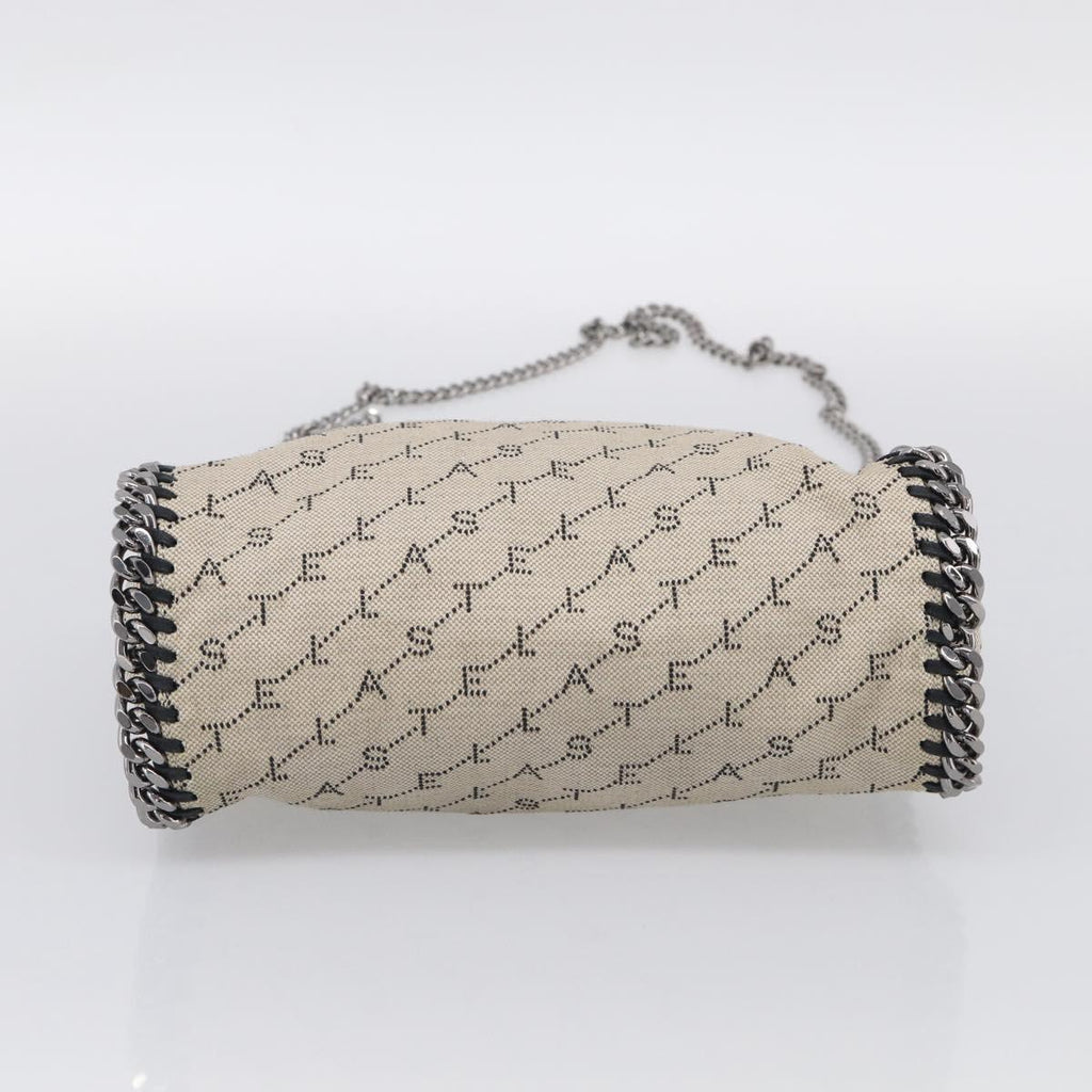 Stella McCartney Chain Falabella Bag Canvas Beige Silver 371223 Auth 210289A