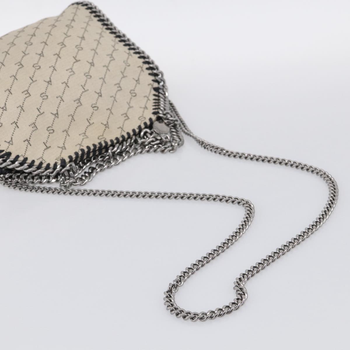 Stella McCartney Chain Falabella Bag Canvas Beige Silver 371223 Auth 210289A